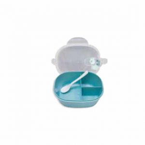 Eco-friendly Wheat Fibre 3-Compartment Lunch Box with Spoon, customised lunchbox singapore online, customised lunchbox fast, cheap lunchbox, earth friendly lunchbox, office git lunchbox customise